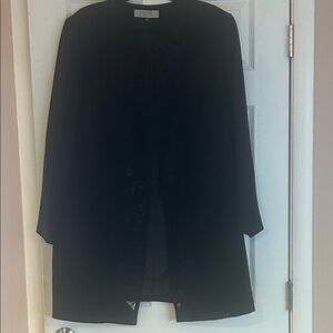 Tahari ASL Women's Black Open-Front Cape Blazer